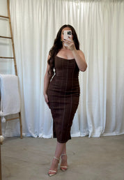 Mariela Midi Dress (Brown)