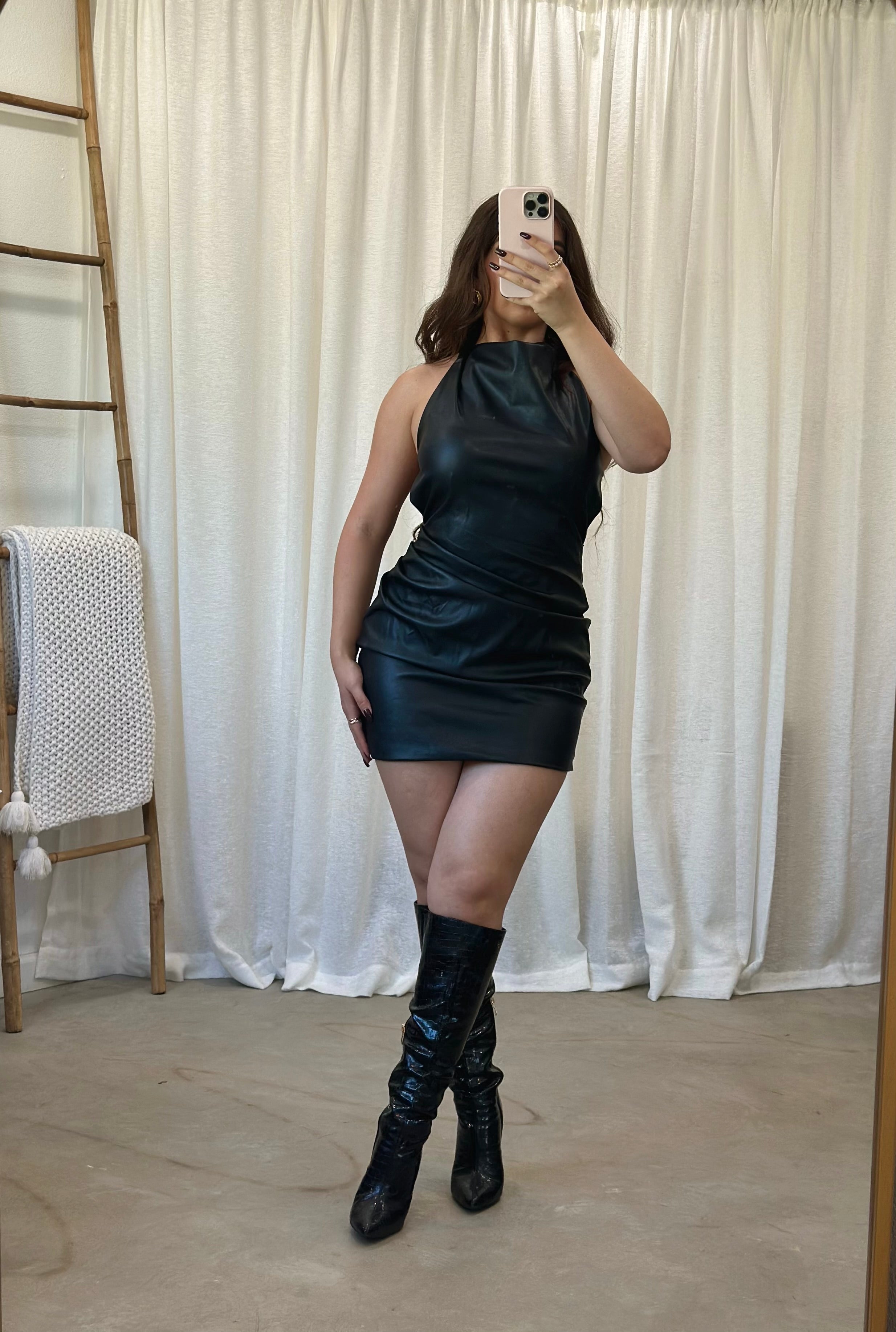 City Girl Leather Mini Dress