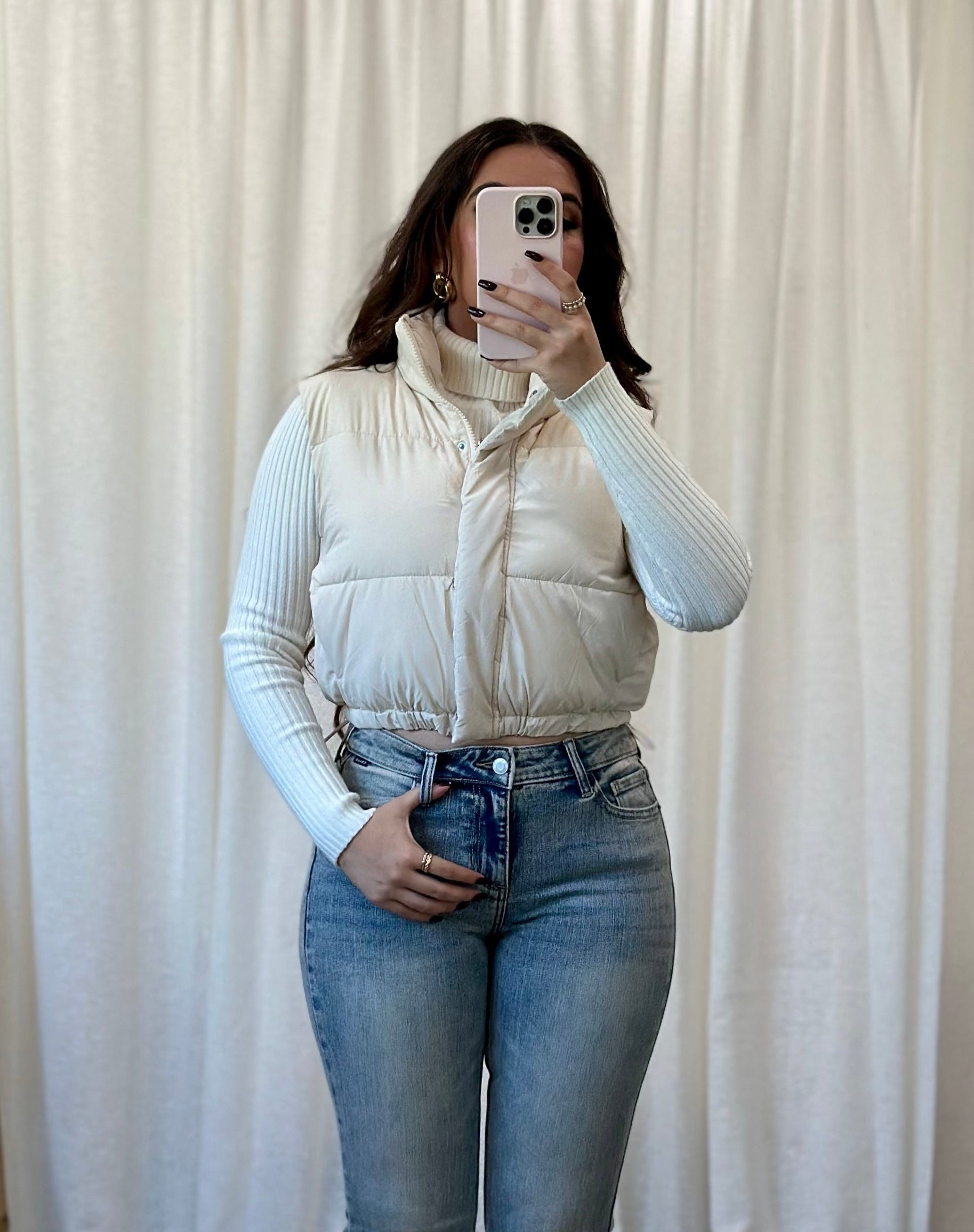 Dakota Puffer Vest (Ivory)