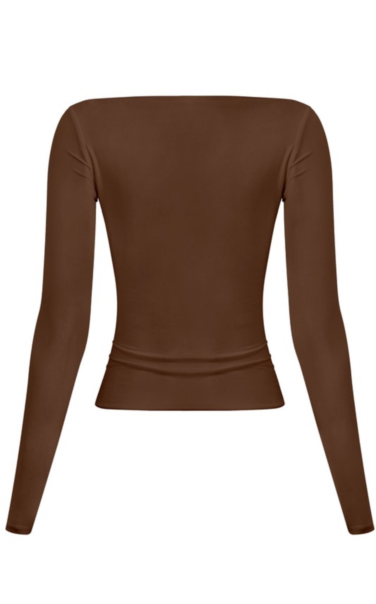 Valerie Long Sleeve Boat Neckline Top (Brown)