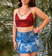69 Rhinestone Top (Red)
