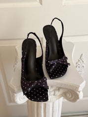 Little Missy Polka Dot Slingback Heels