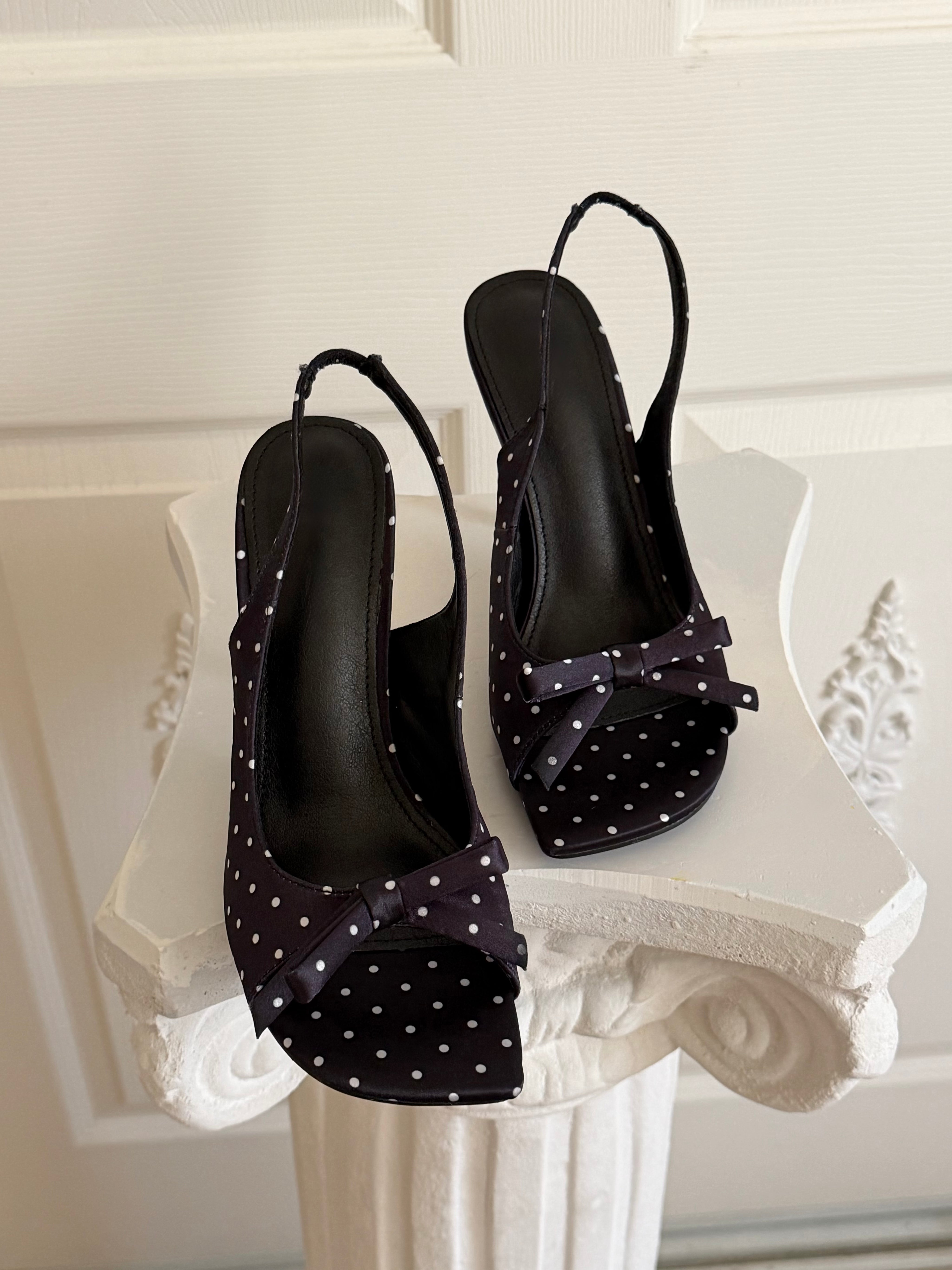 Little Missy Polka Dot Slingback Heels