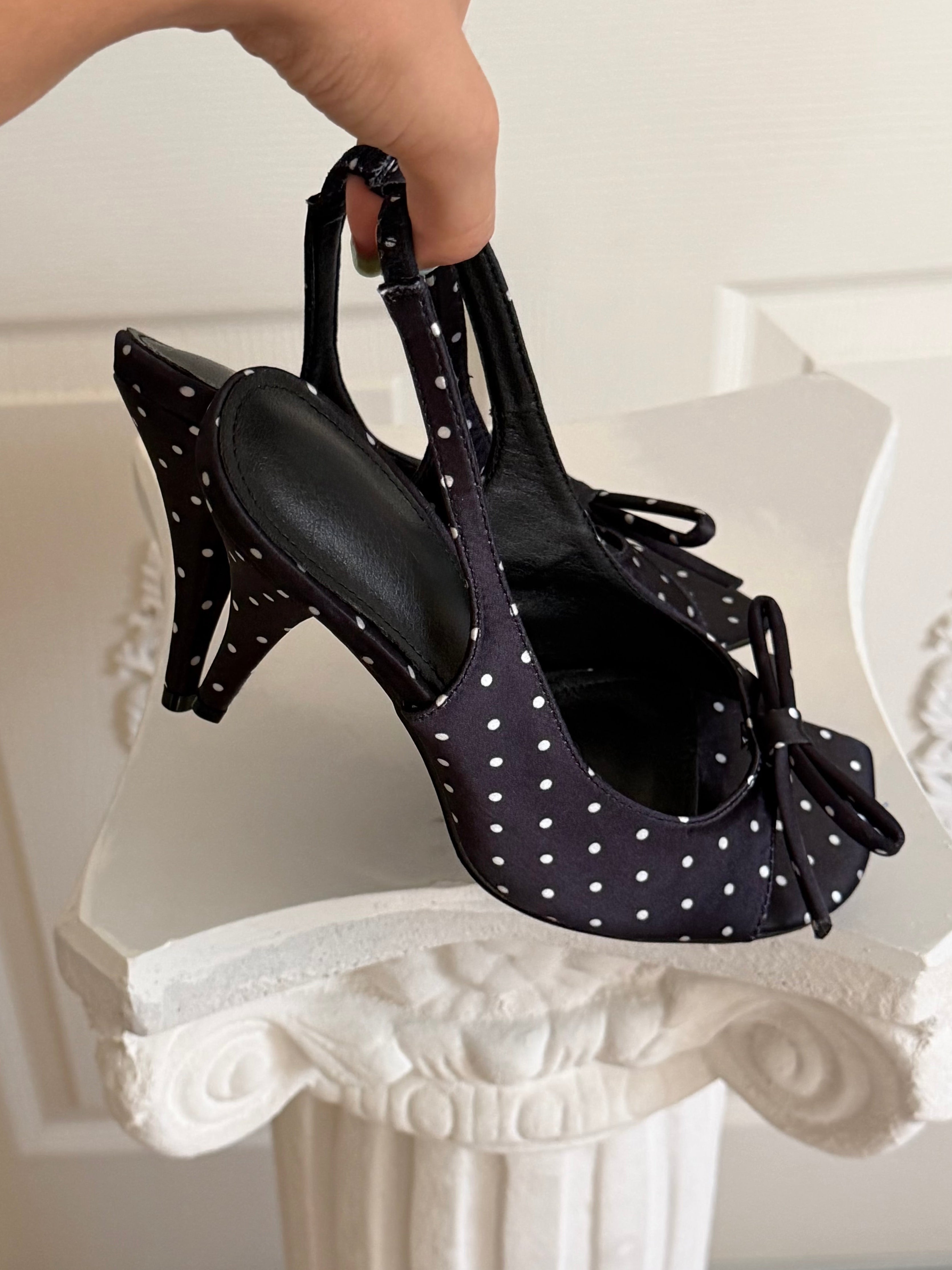 Little Missy Polka Dot Slingback Heels