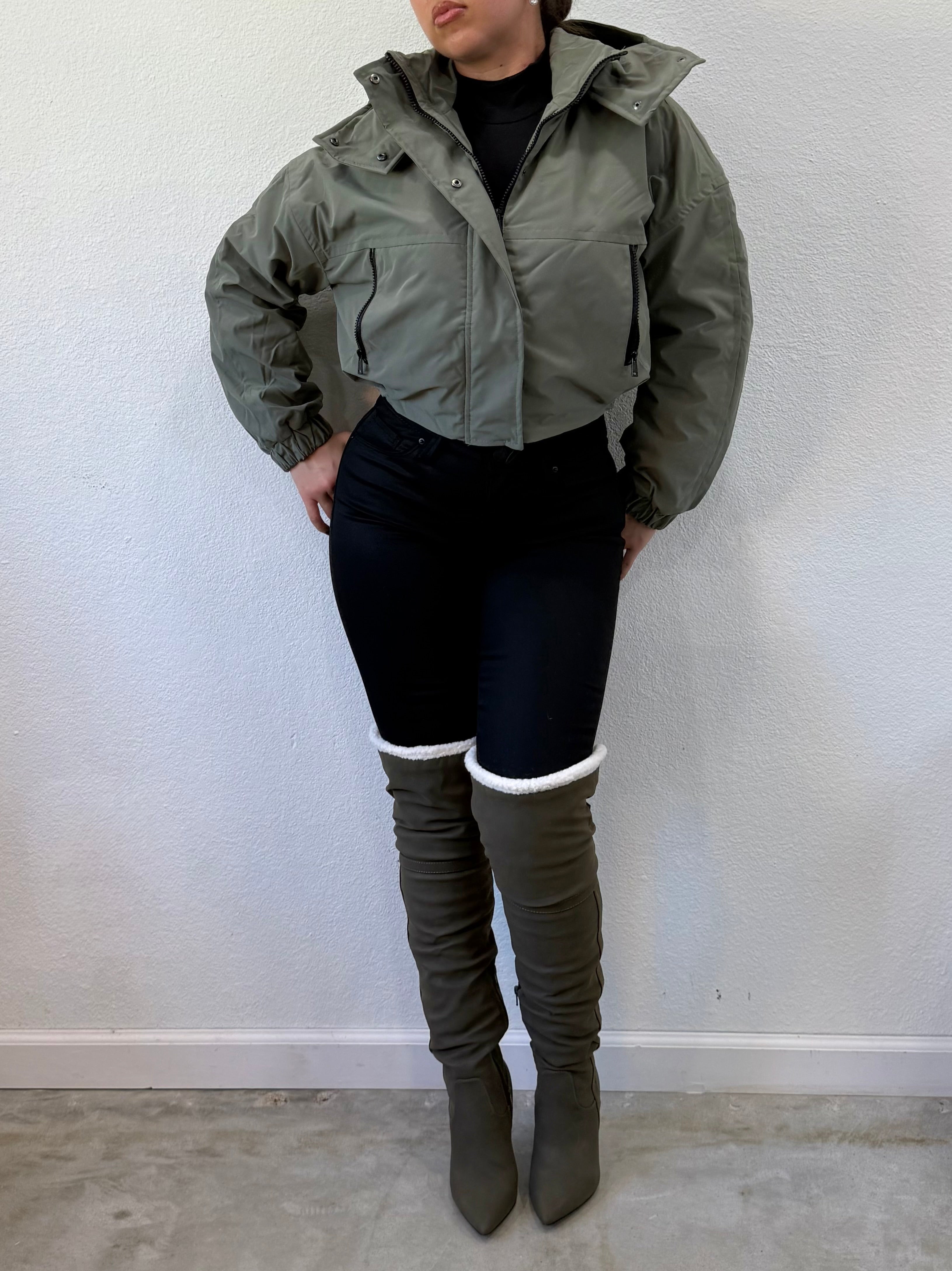 Khy Cropped Jacket (Olive)