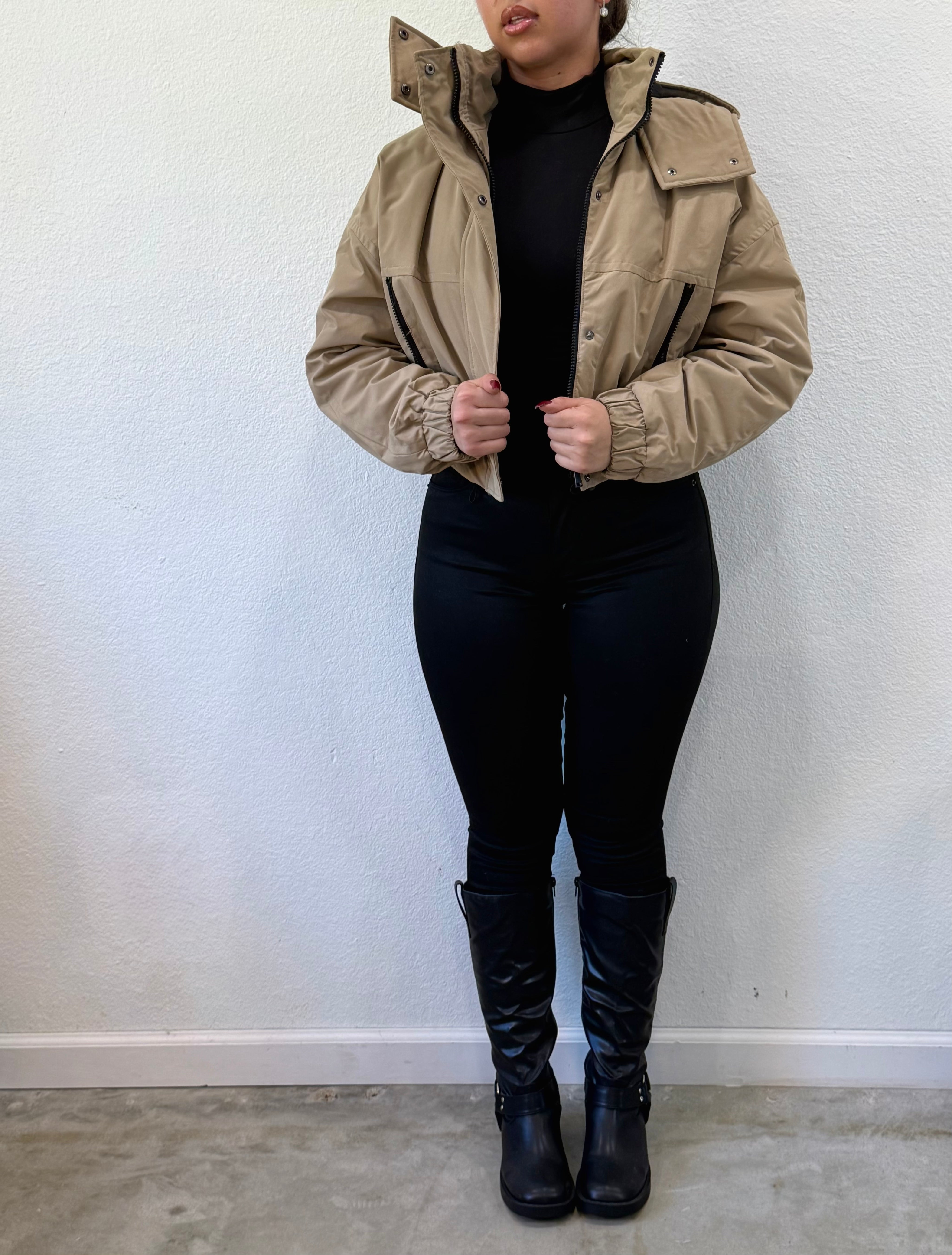 Khy Cropped Jacket (Khaki)