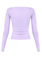 Valerie Long Sleeve Scoop Neck Top (Lavender)