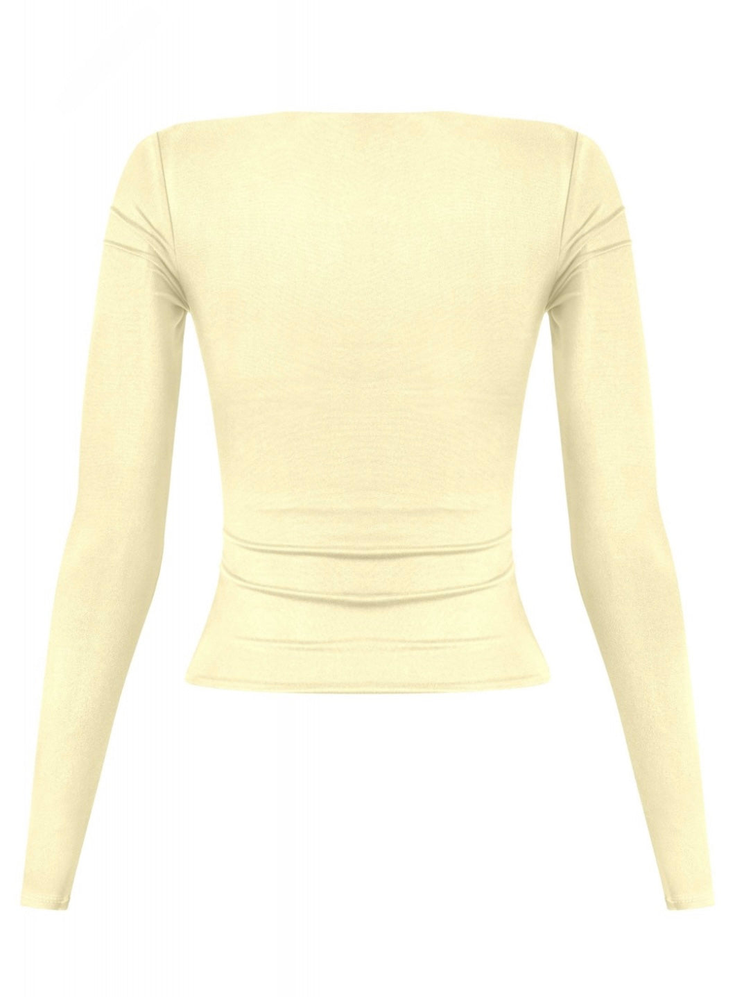 Valerie Long Sleeve Scoop Neck Top (Light Yellow)