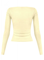 Valerie Long Sleeve Scoop Neck Top (Light Yellow)