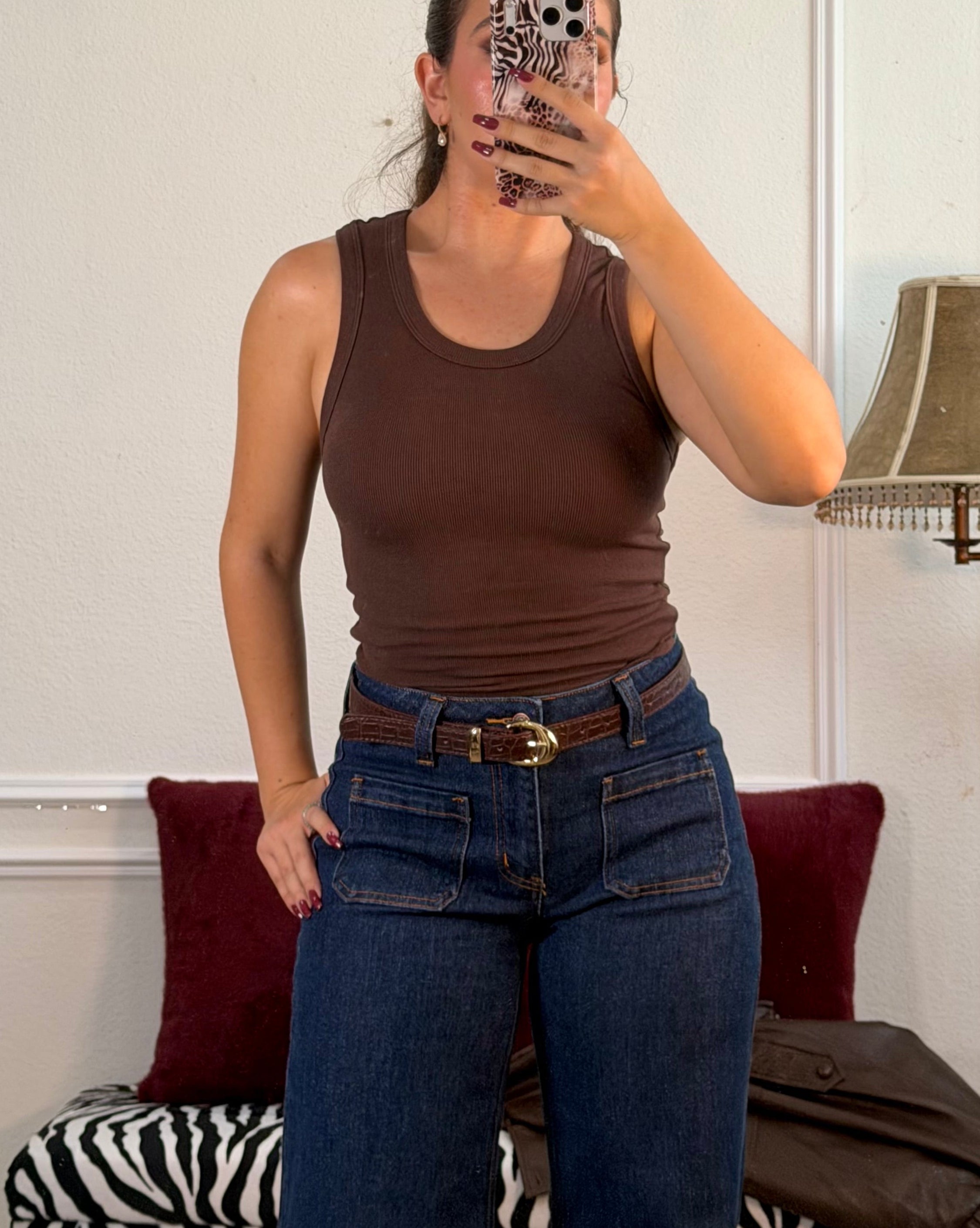 The Daily Cotton Tank Top (Brown)