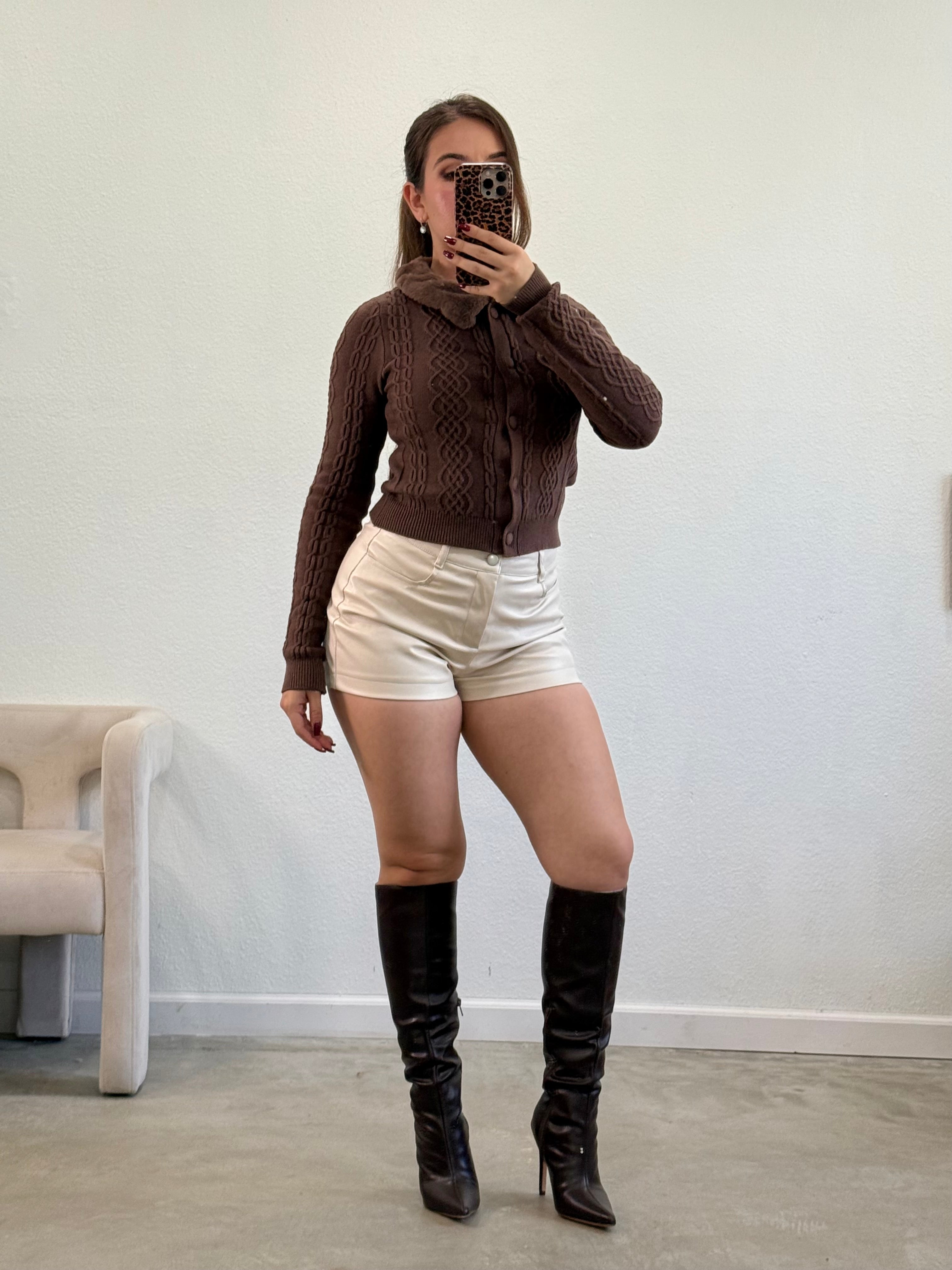 Malbino Leather Shorts