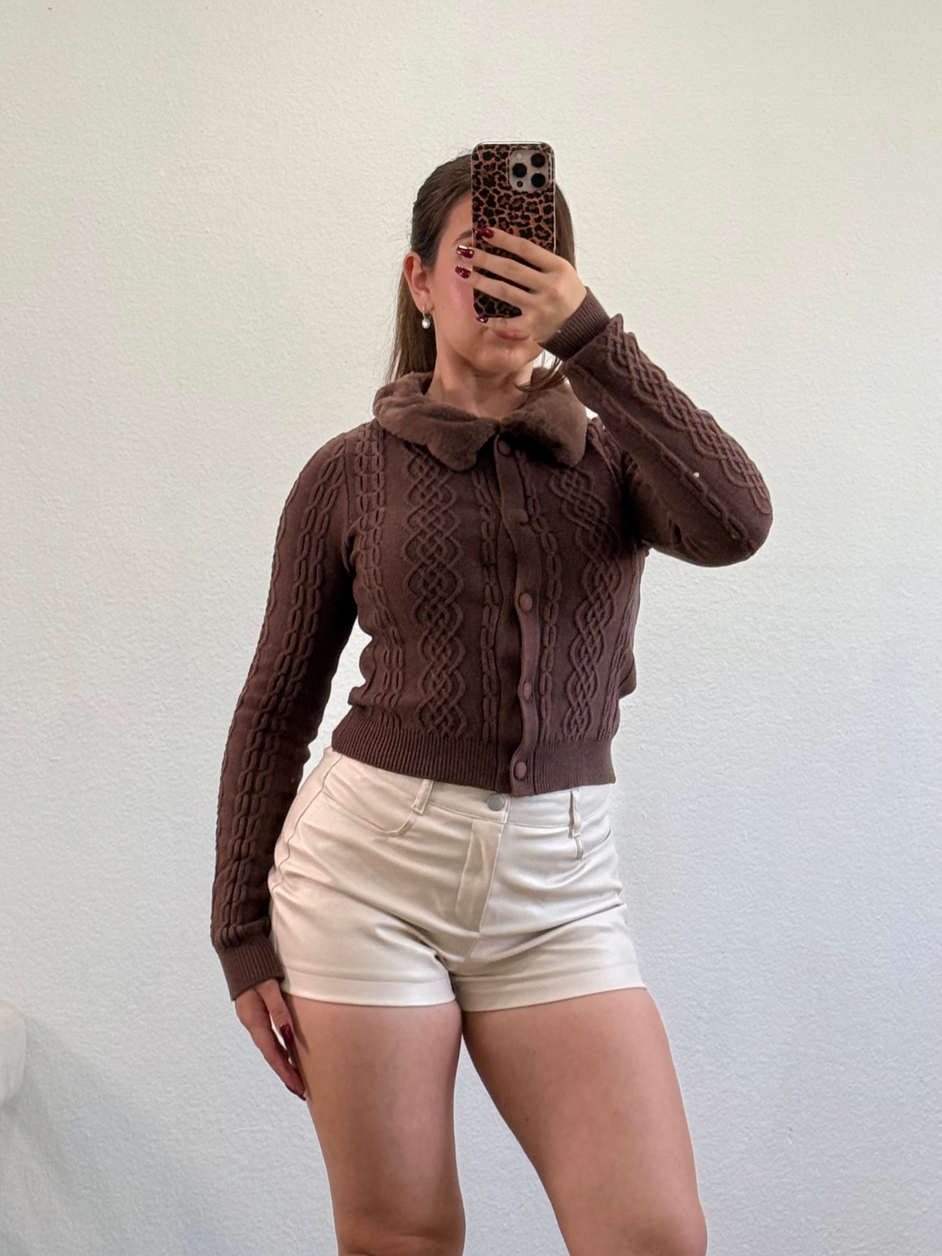 Gingerbread Cookie Knit Cardigan Top