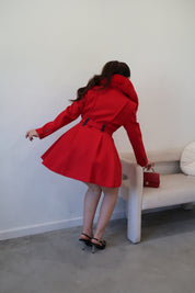 Dorothy Fit & Flare Coat (Red)