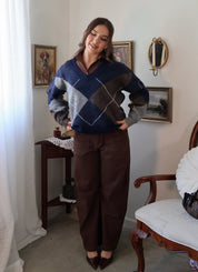 Henry Argyle Plaid Sweater