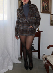 Maine Plaid Wool Blazer Coat
