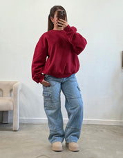 Kim Pullover Sweatshirt (Burgundy)