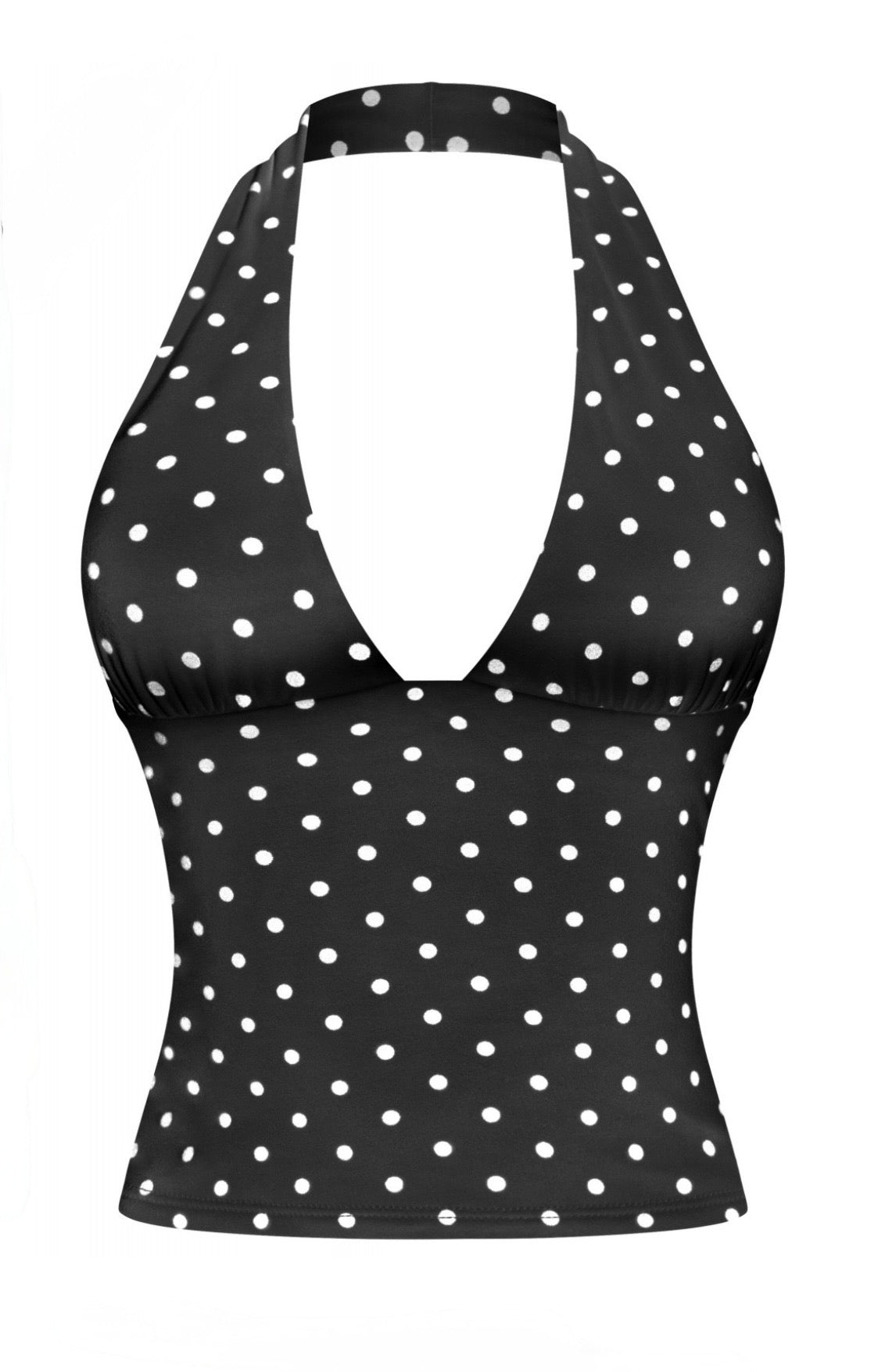 Valerie Polka Dot Halter Top (Black)