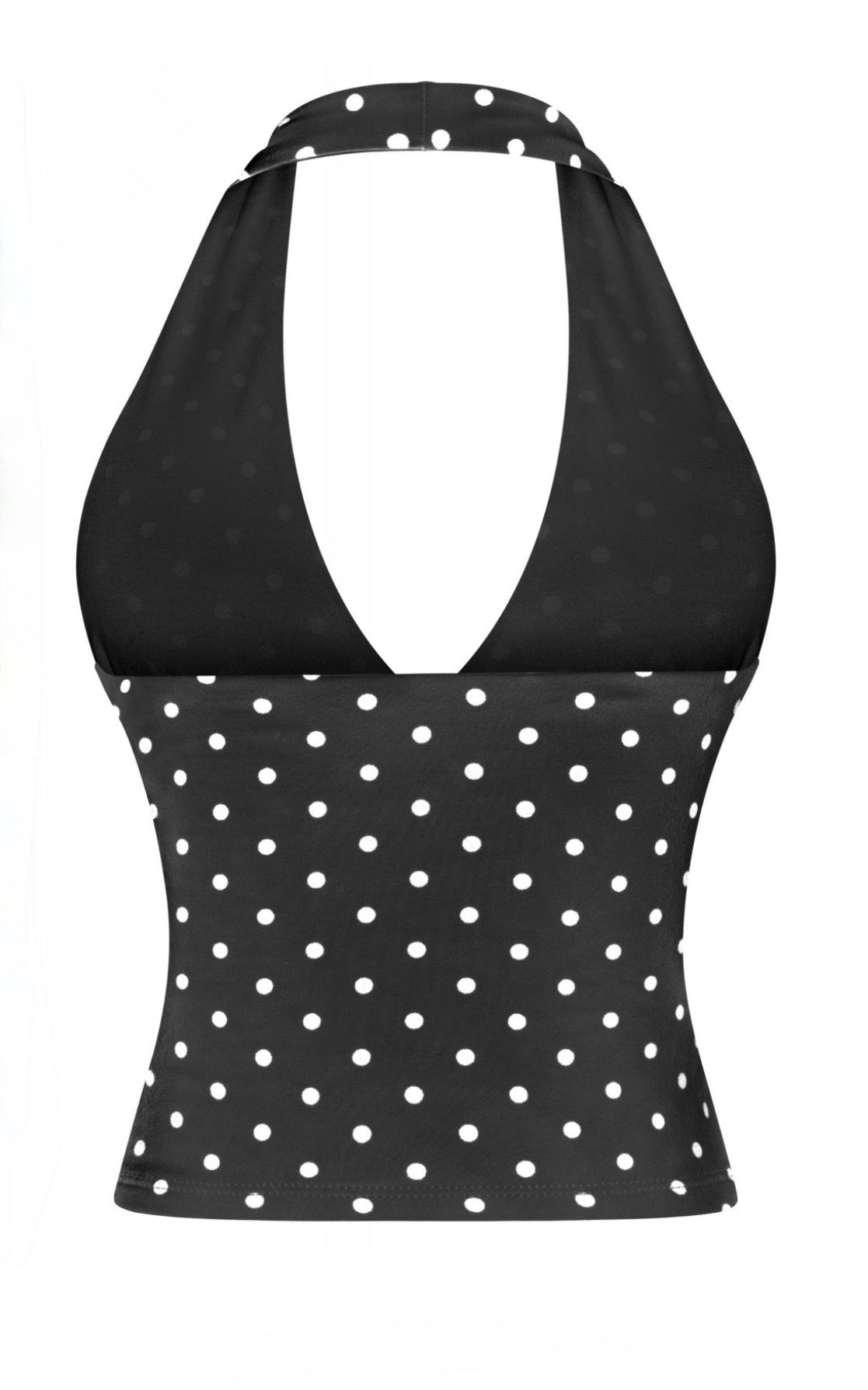 Valerie Polka Dot Halter Top (Black)