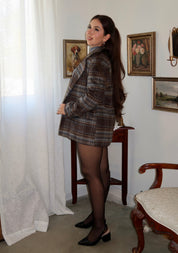 Maine Plaid Wool Blazer Coat