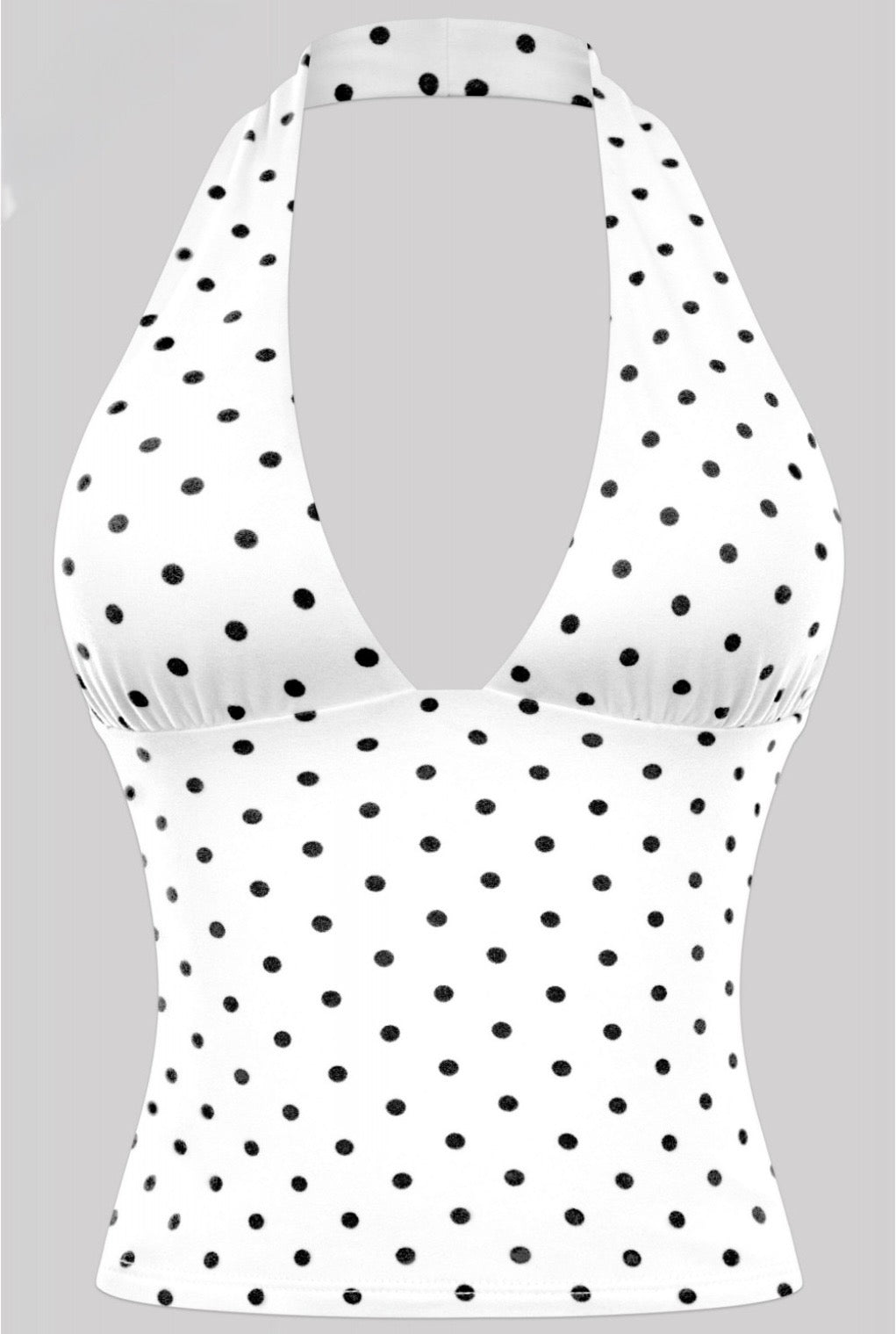 Valerie Polka Dot Halter Top (White)