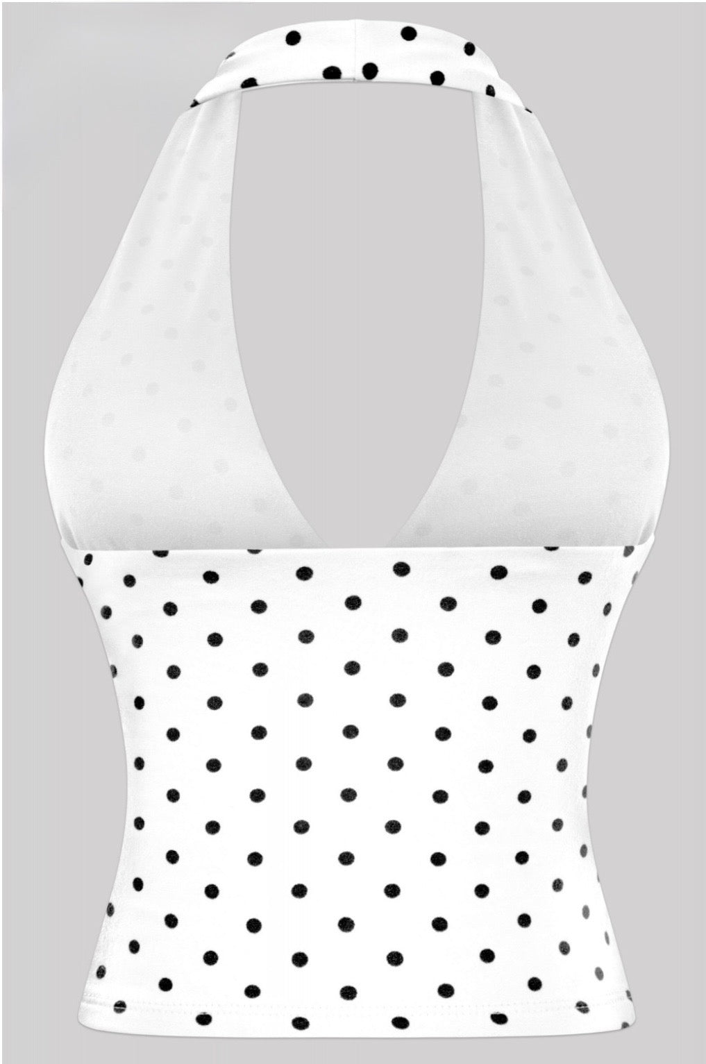 Valerie Polka Dot Halter Top (White)