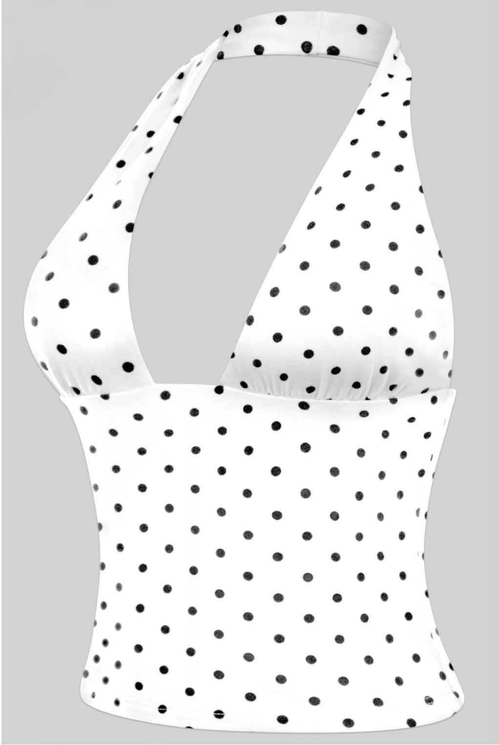 Valerie Polka Dot Halter Top (White)