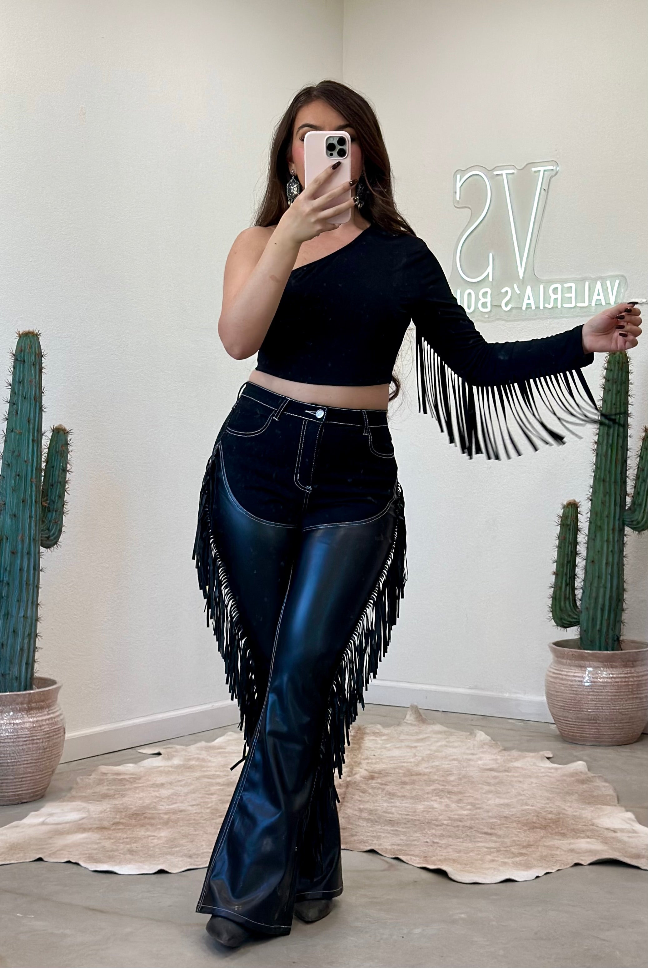 Selma Fringe Top (Black)