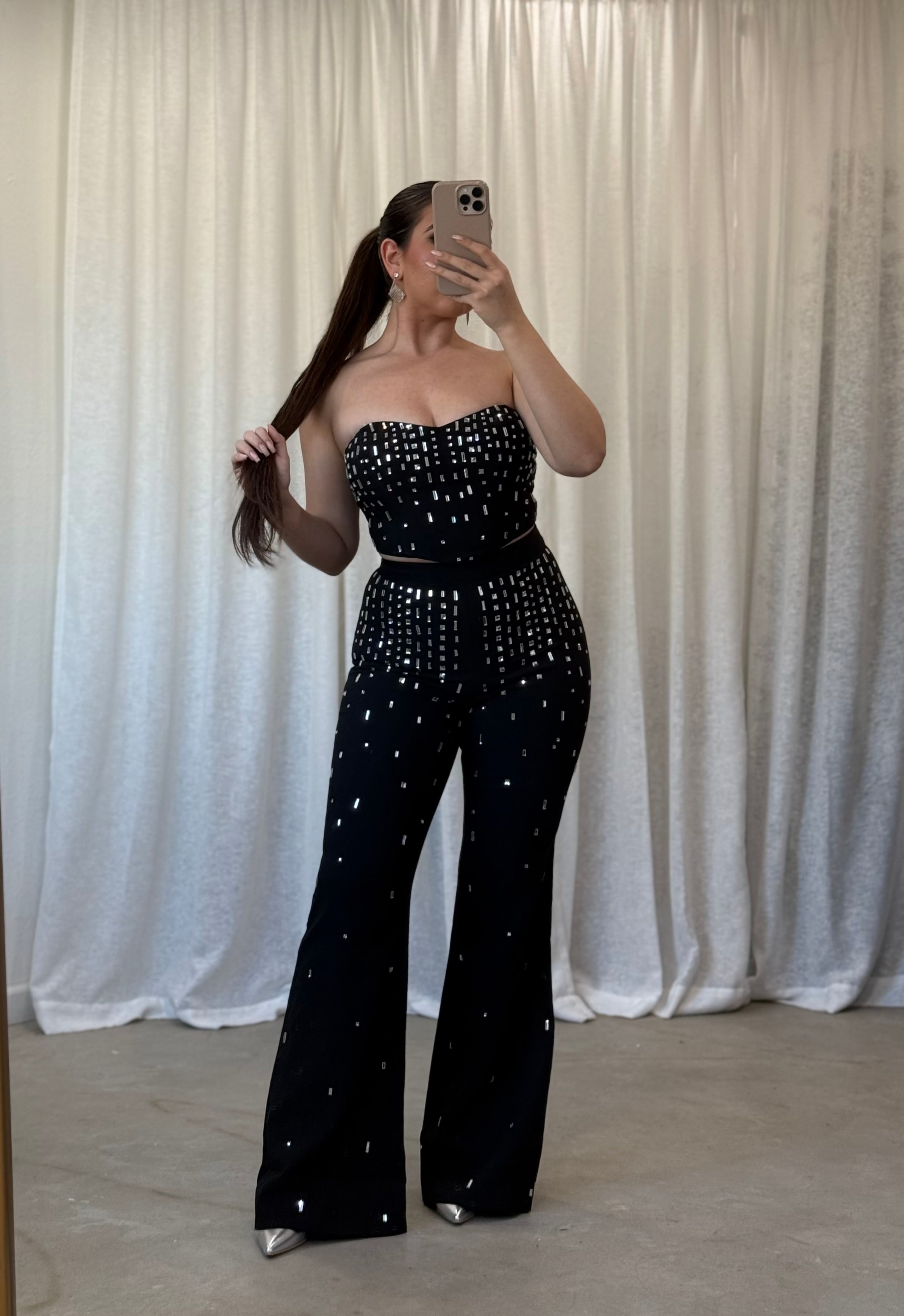 Luna Rhinestone Pant Set