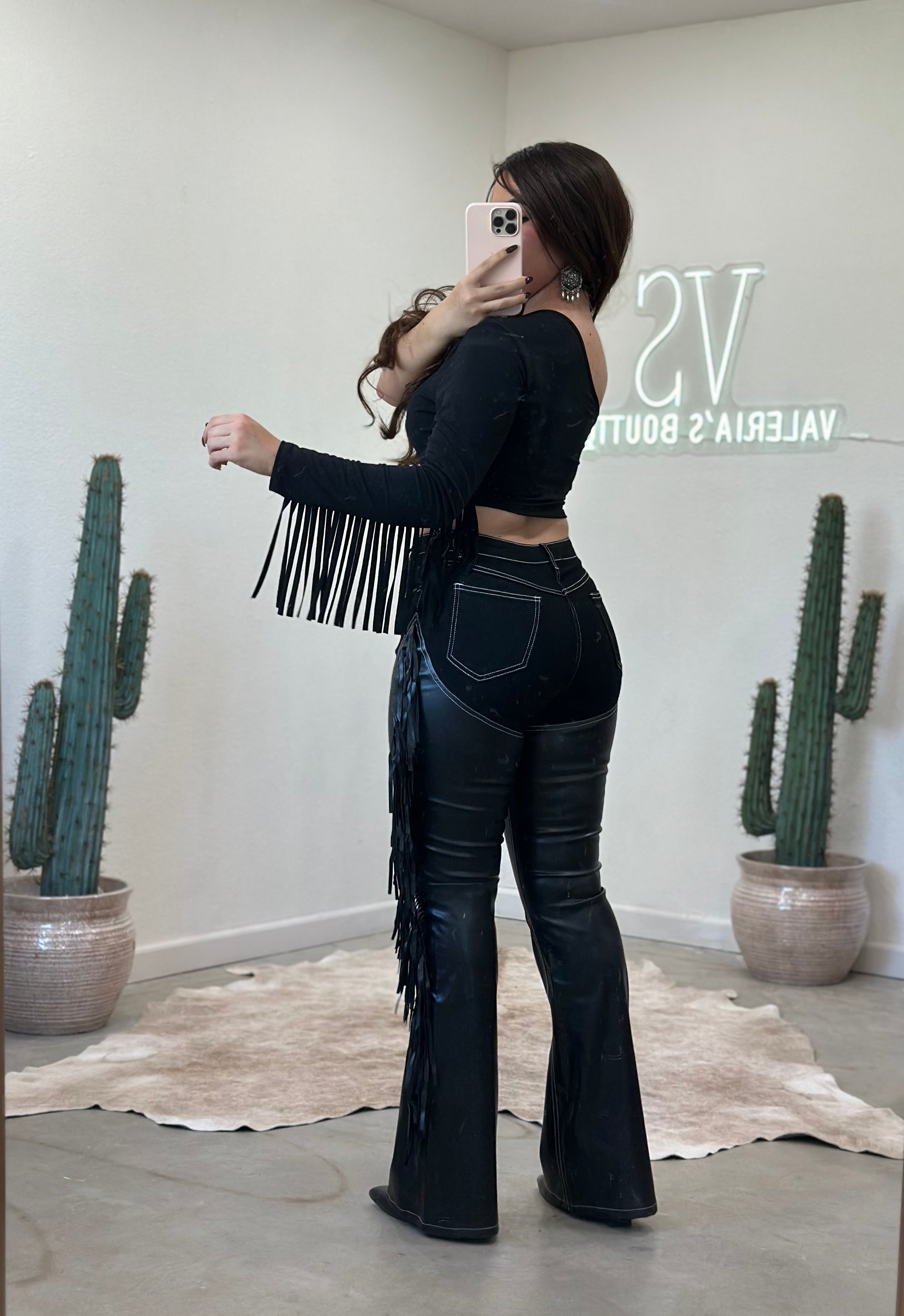 Selma Fringe Top (Black)