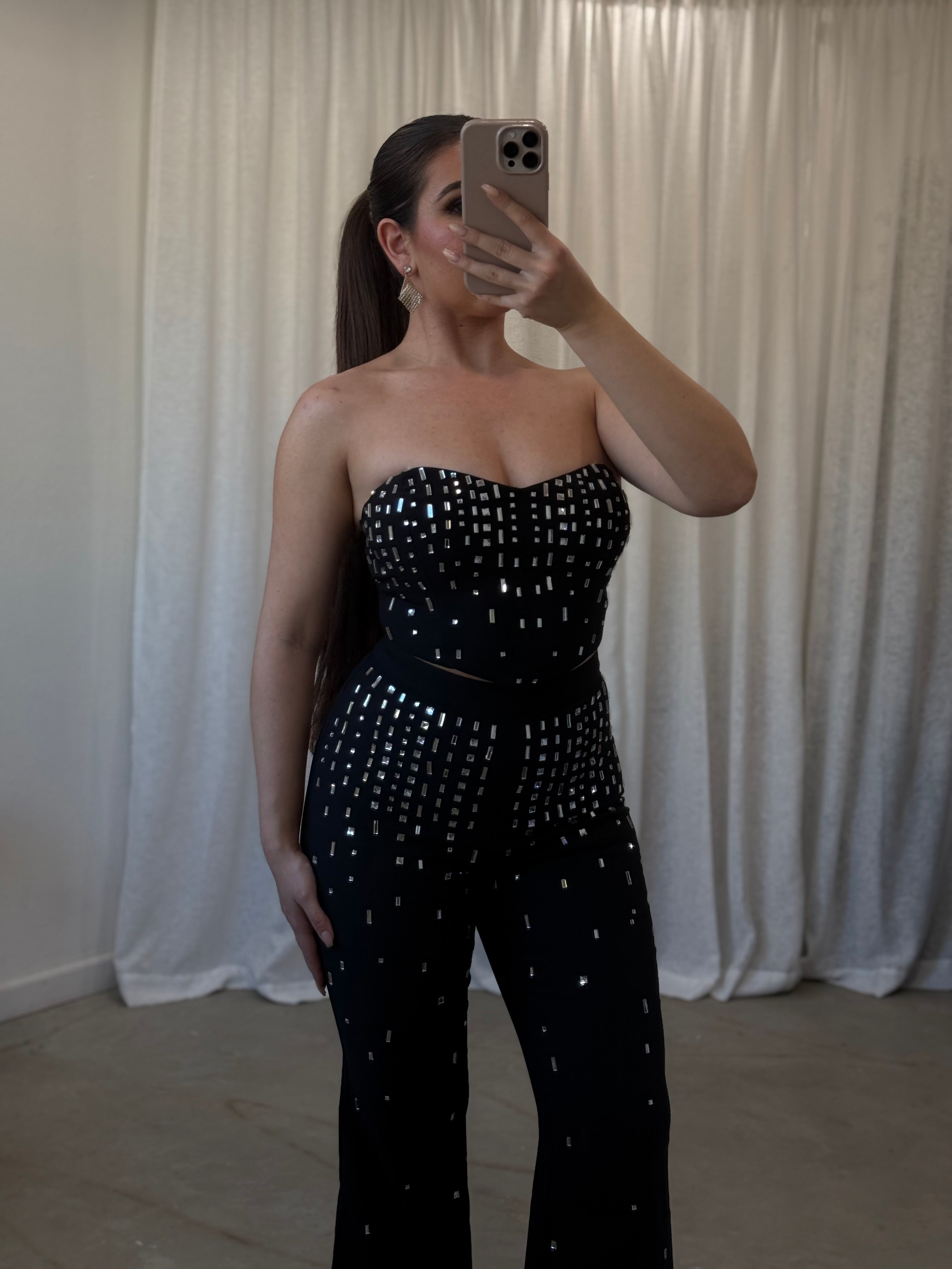 Luna Rhinestone Pant Set