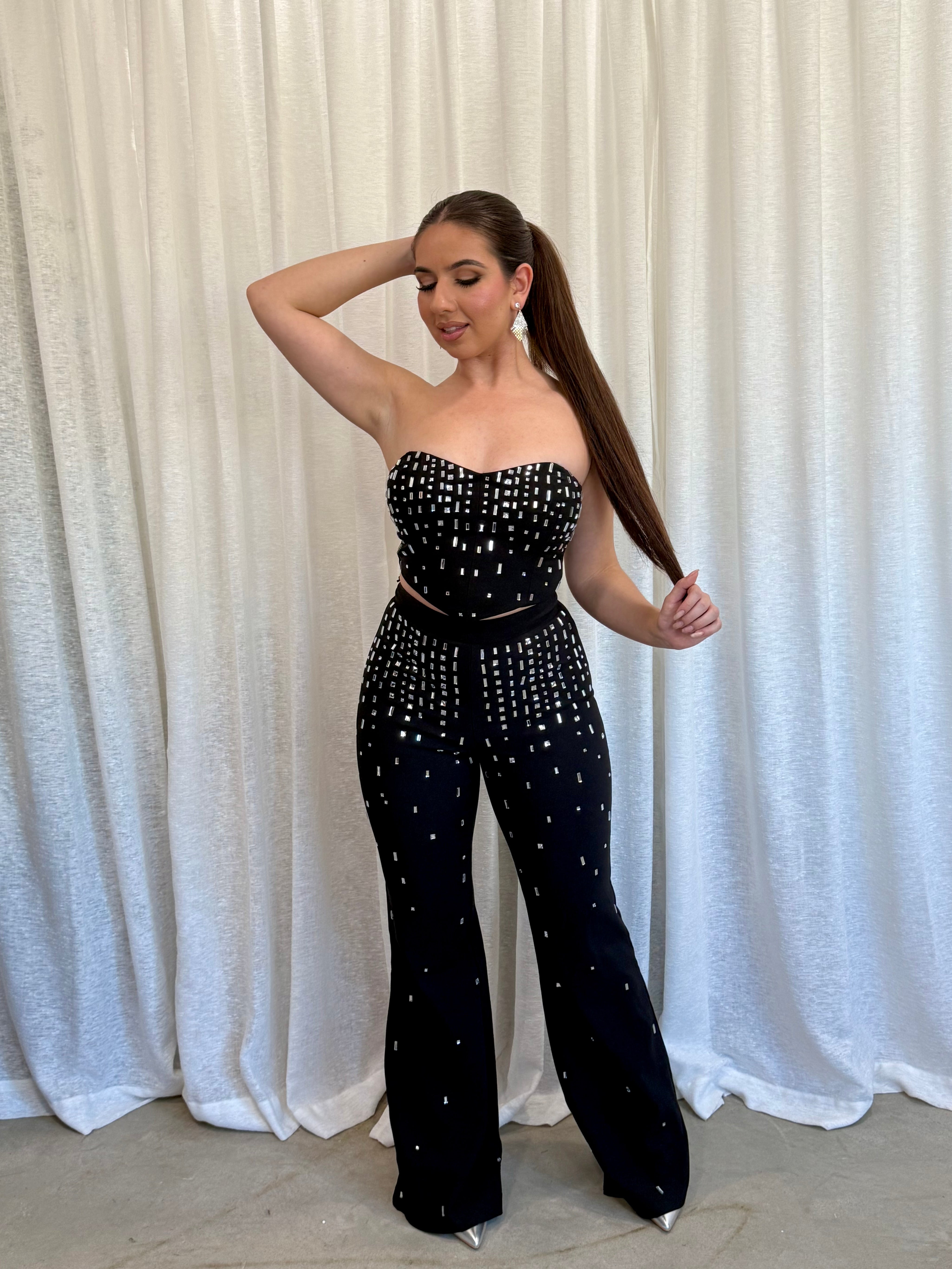Luna Rhinestone Pant Set