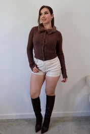 Gingerbread Cookie Knit Cardigan Top