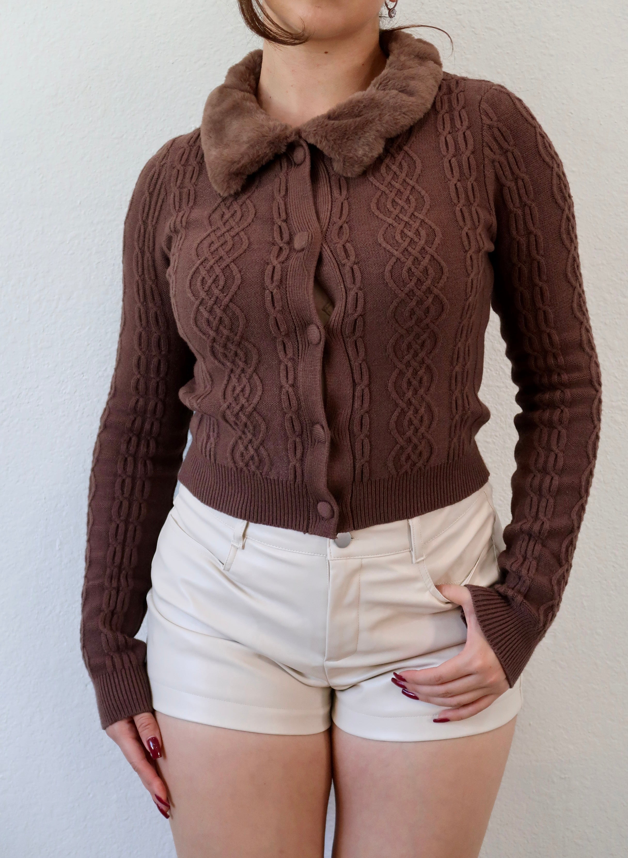 Gingerbread Cookie Knit Cardigan Top