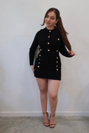 Bethany Sweater Mini Dress (Black)