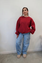Kim Pullover Sweatshirt (Burgundy)