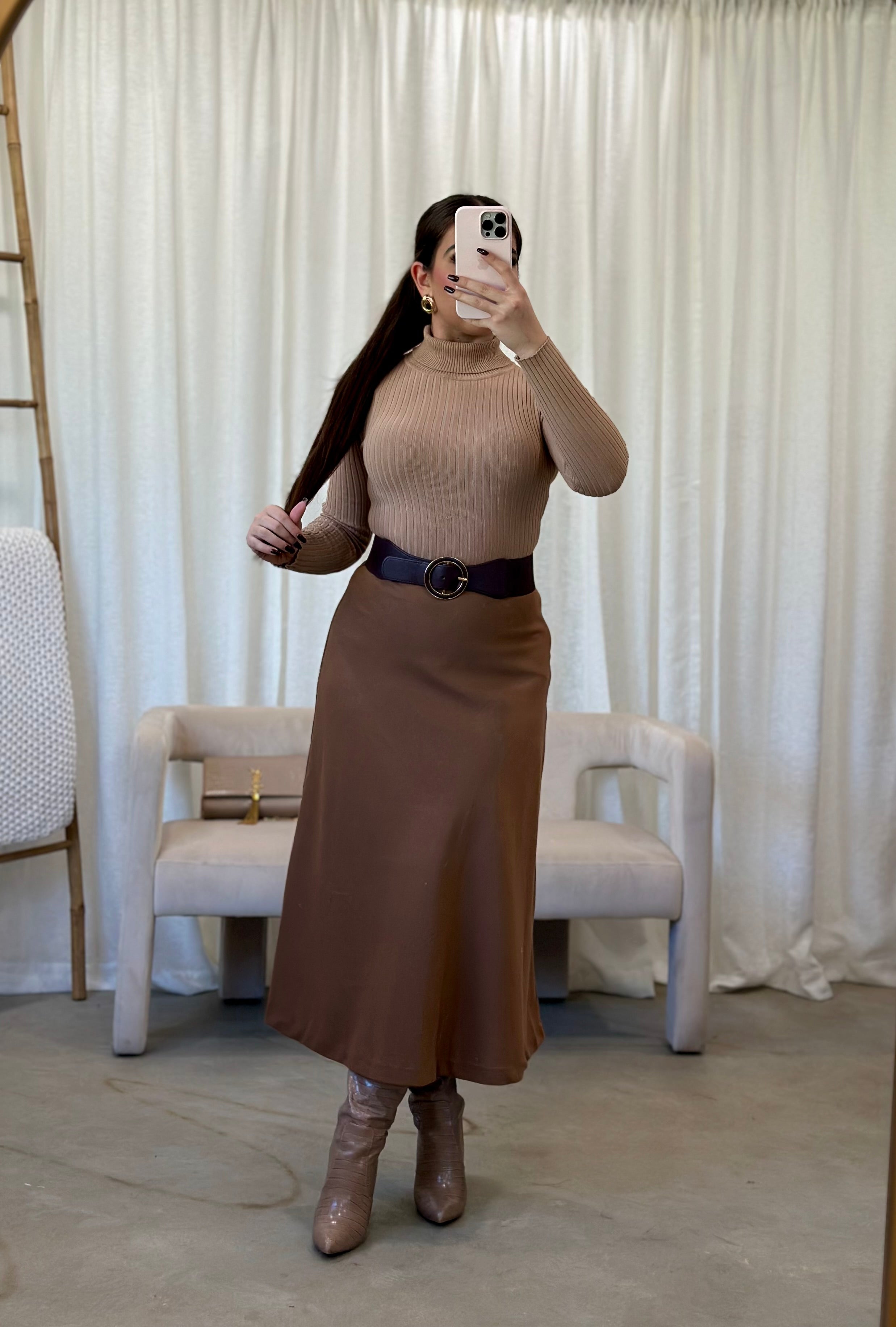 Amanda Maxi Skirt (Brown)