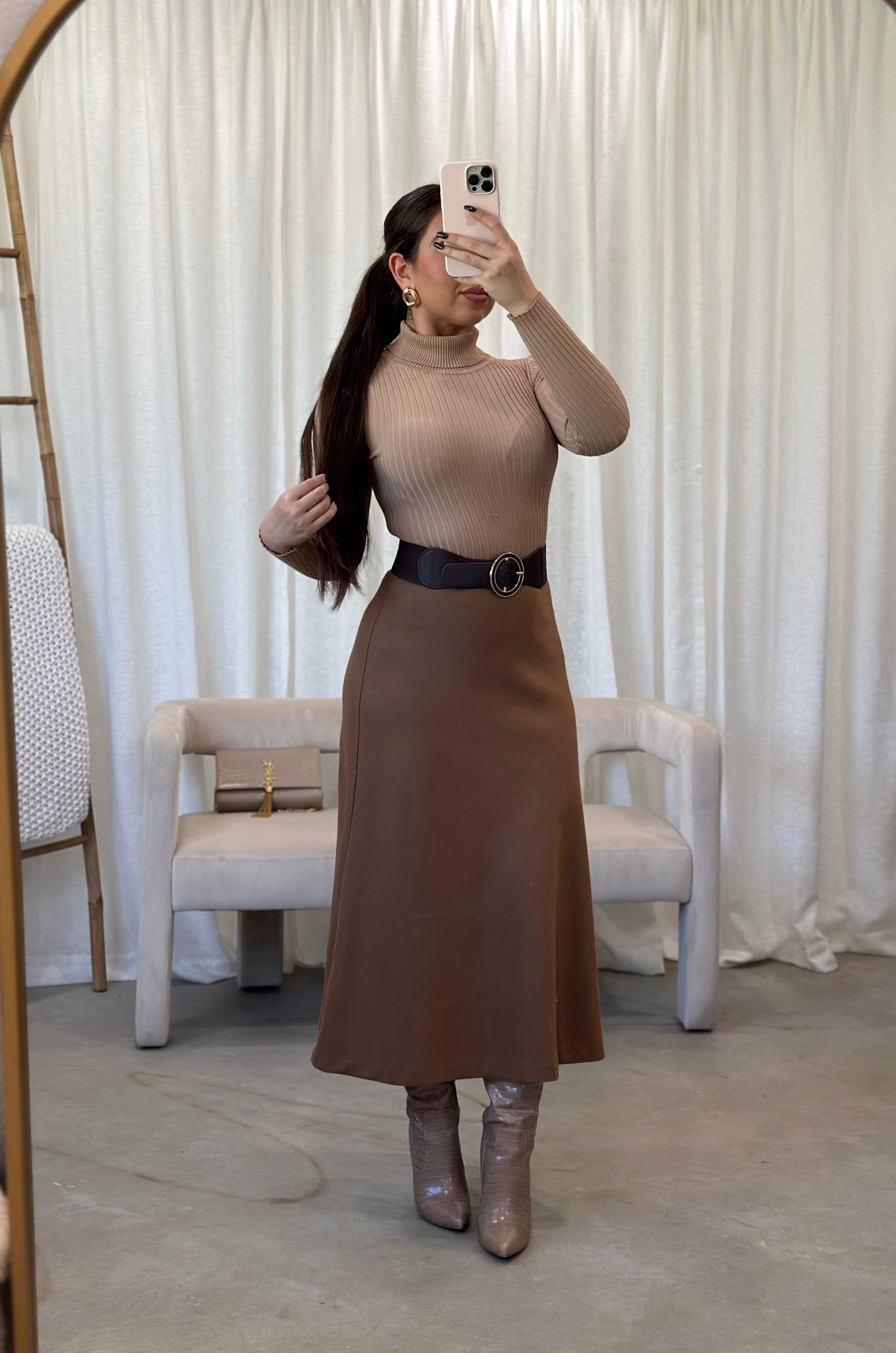 Amanda Maxi Skirt (Brown)