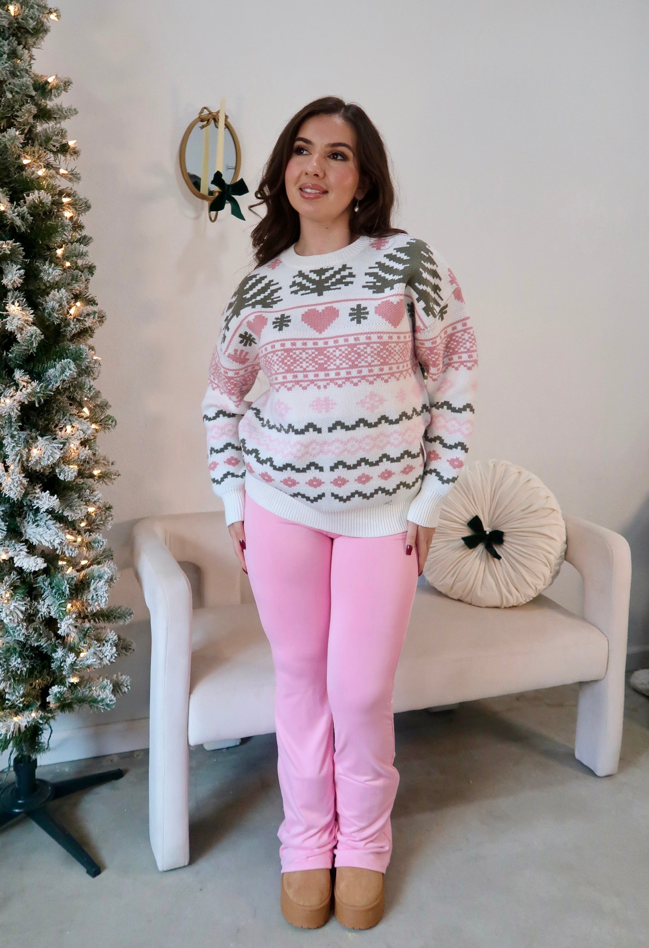 Pink Frost Knit Sweater