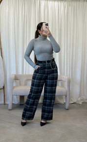 Stevee Plaid Pants (Black)