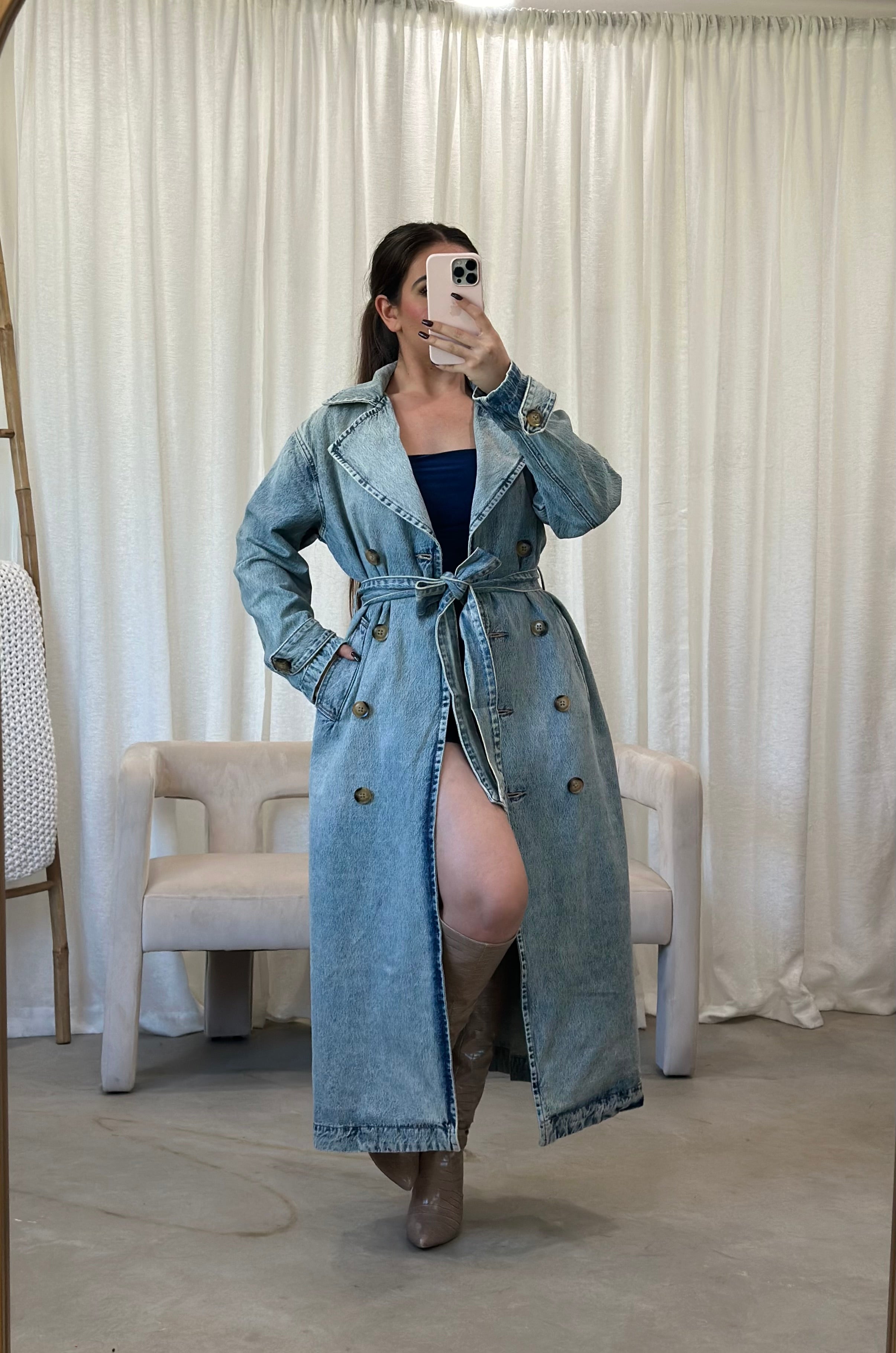 Talk Denim To Me Trench Coat