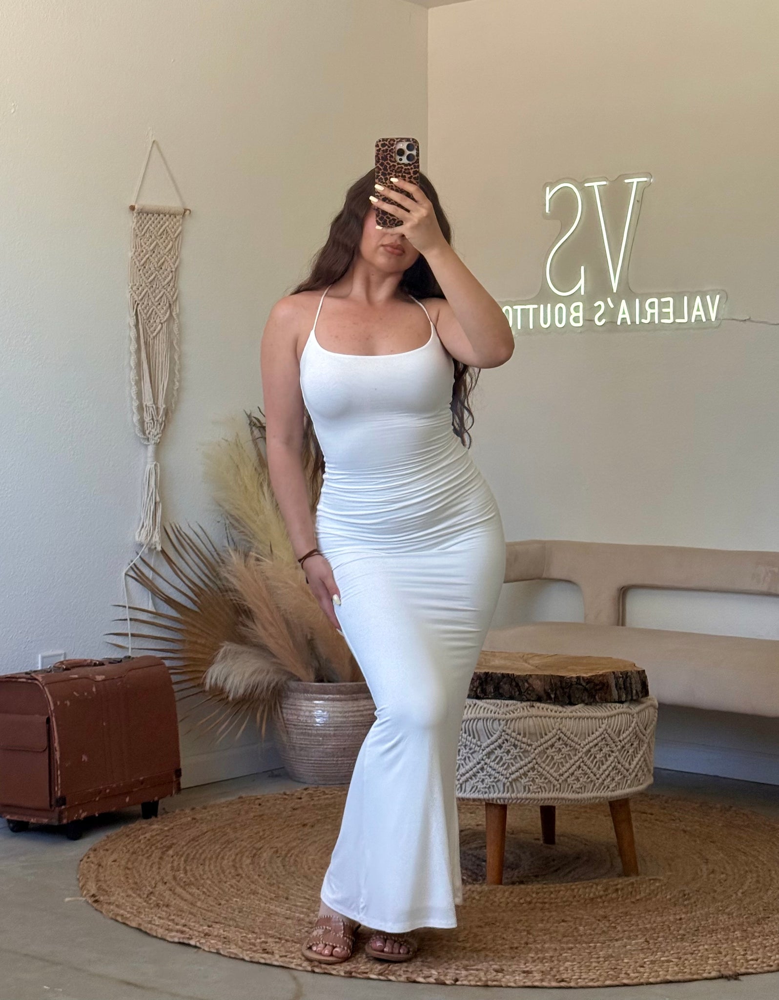 Valerie Cami Maxi Dress (White) Valeria'S Boutique Valerie Cami Maxi Dress (White) Valeria'S Boutique