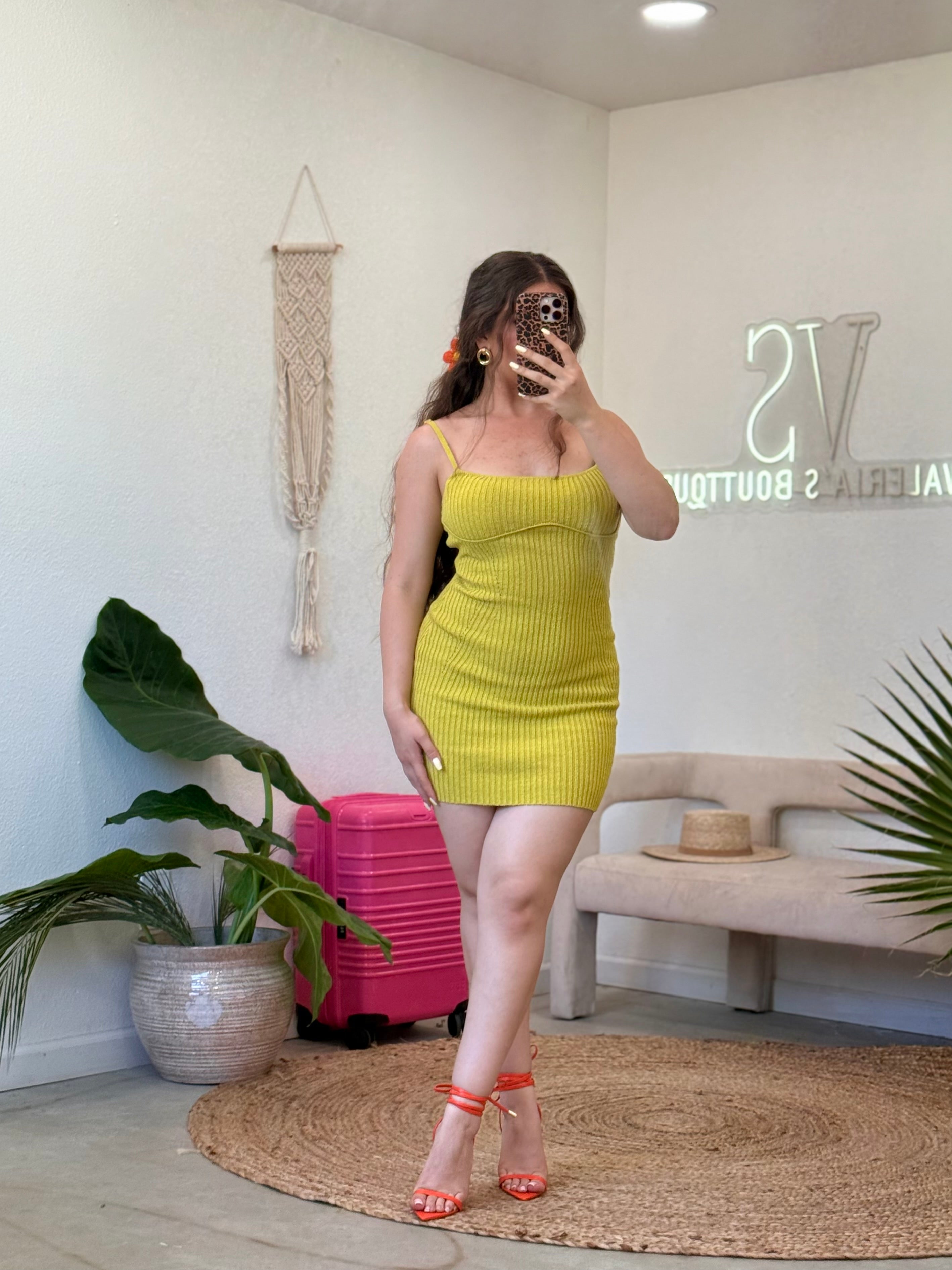 Chia Mini Dress (Lime)