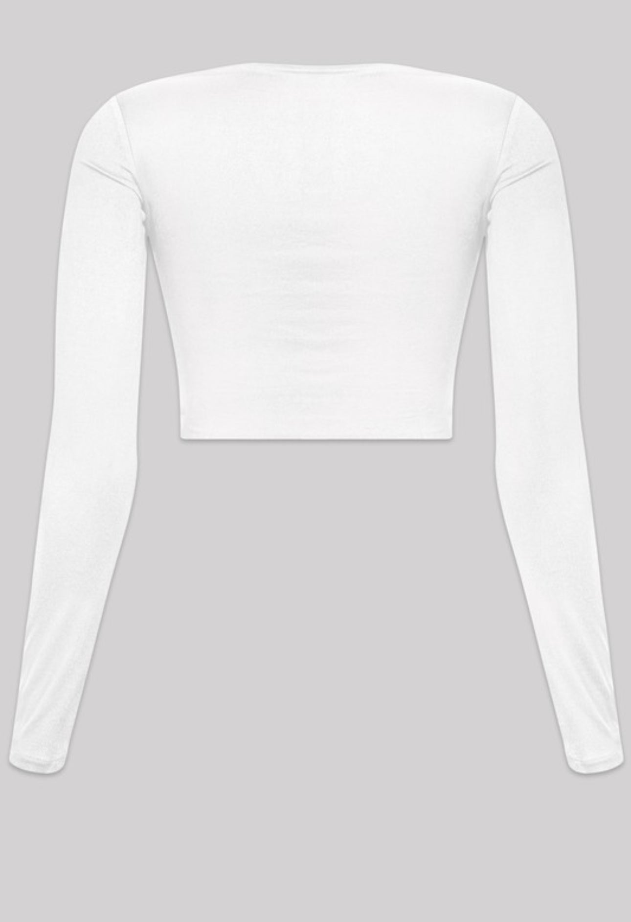 Valerie Long Sleeve Round Neck Crop Top (Off White)