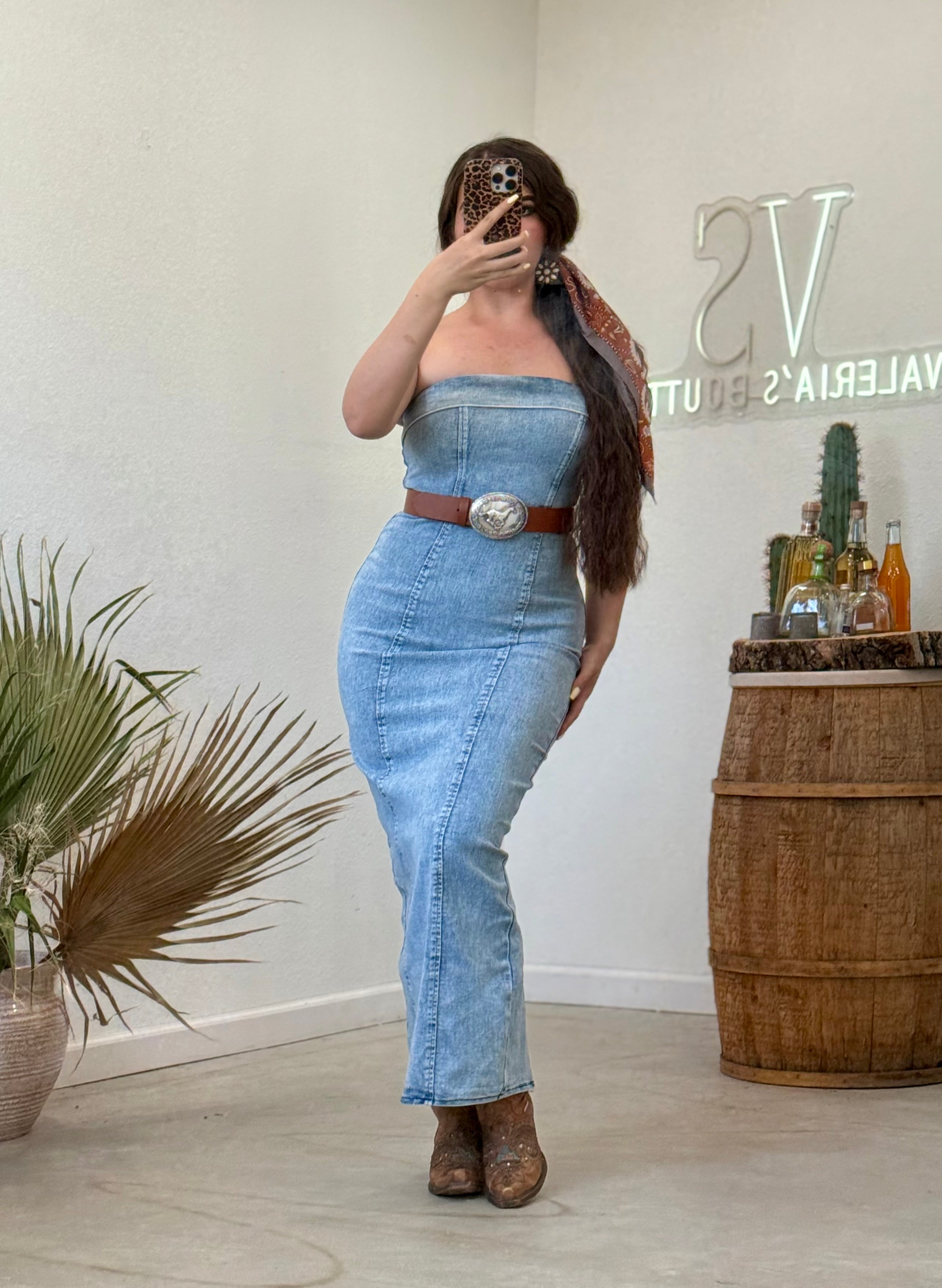 Rebel Denim Maxi Dress