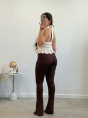 Doilette Chiffon Halter Top (Cream)
