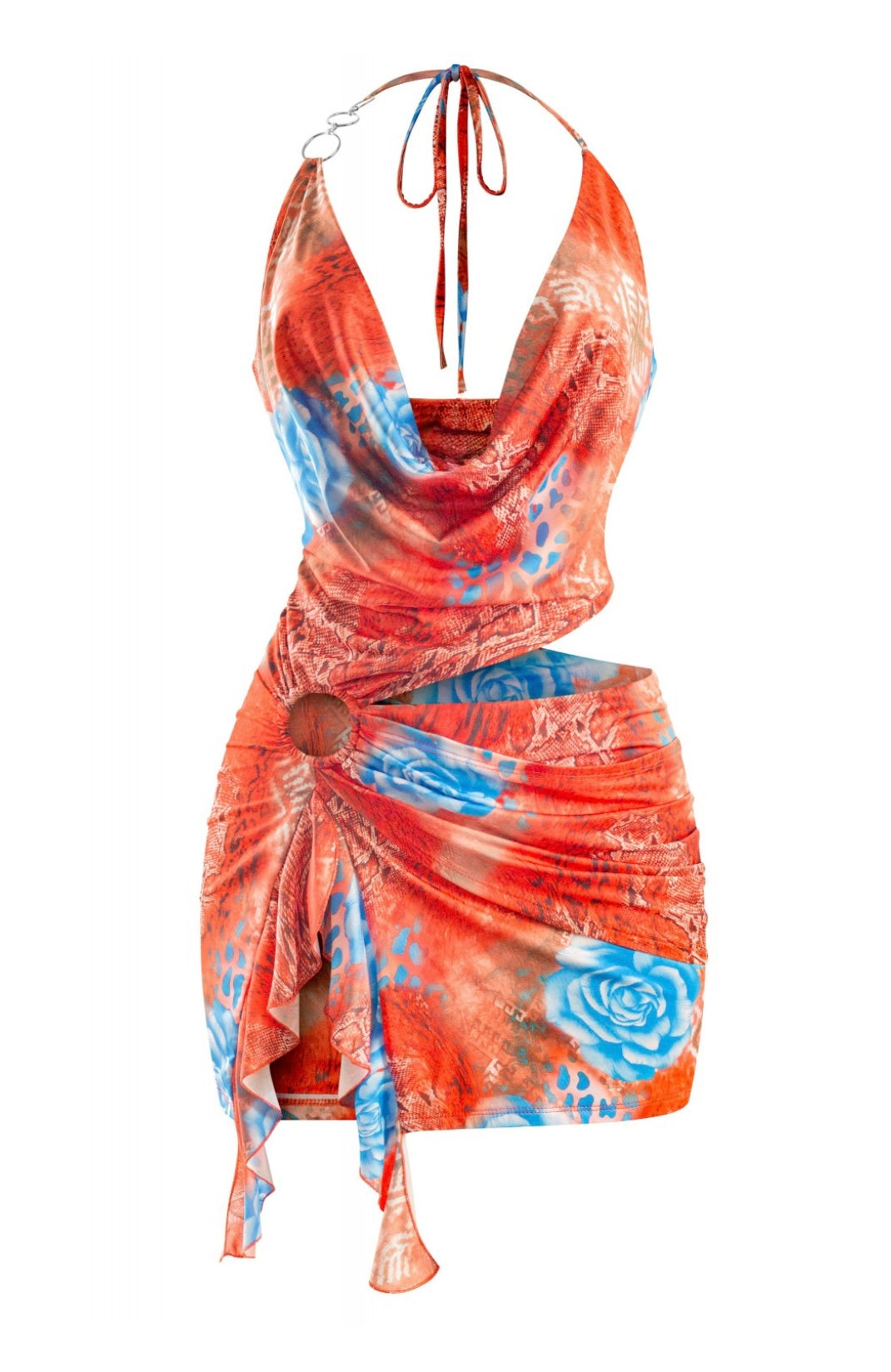 Savage Cutout Ruffle Mini Dress