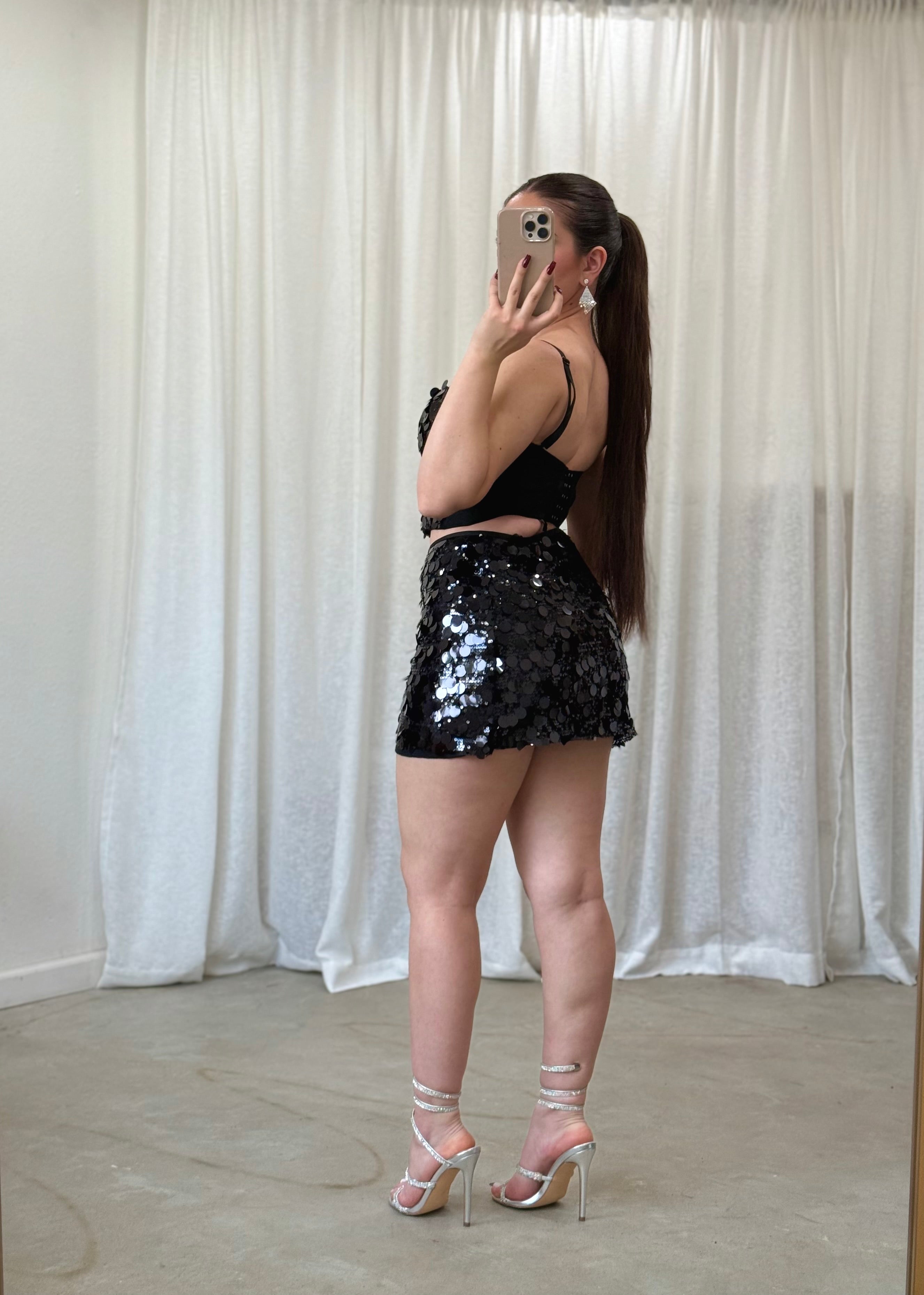 Lou Sequin Mini Skirt