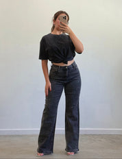 Eclipse Embellished High Rise Straight Leg Jeans