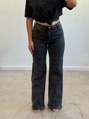 Eclipse Embellished High Rise Straight Leg Jeans