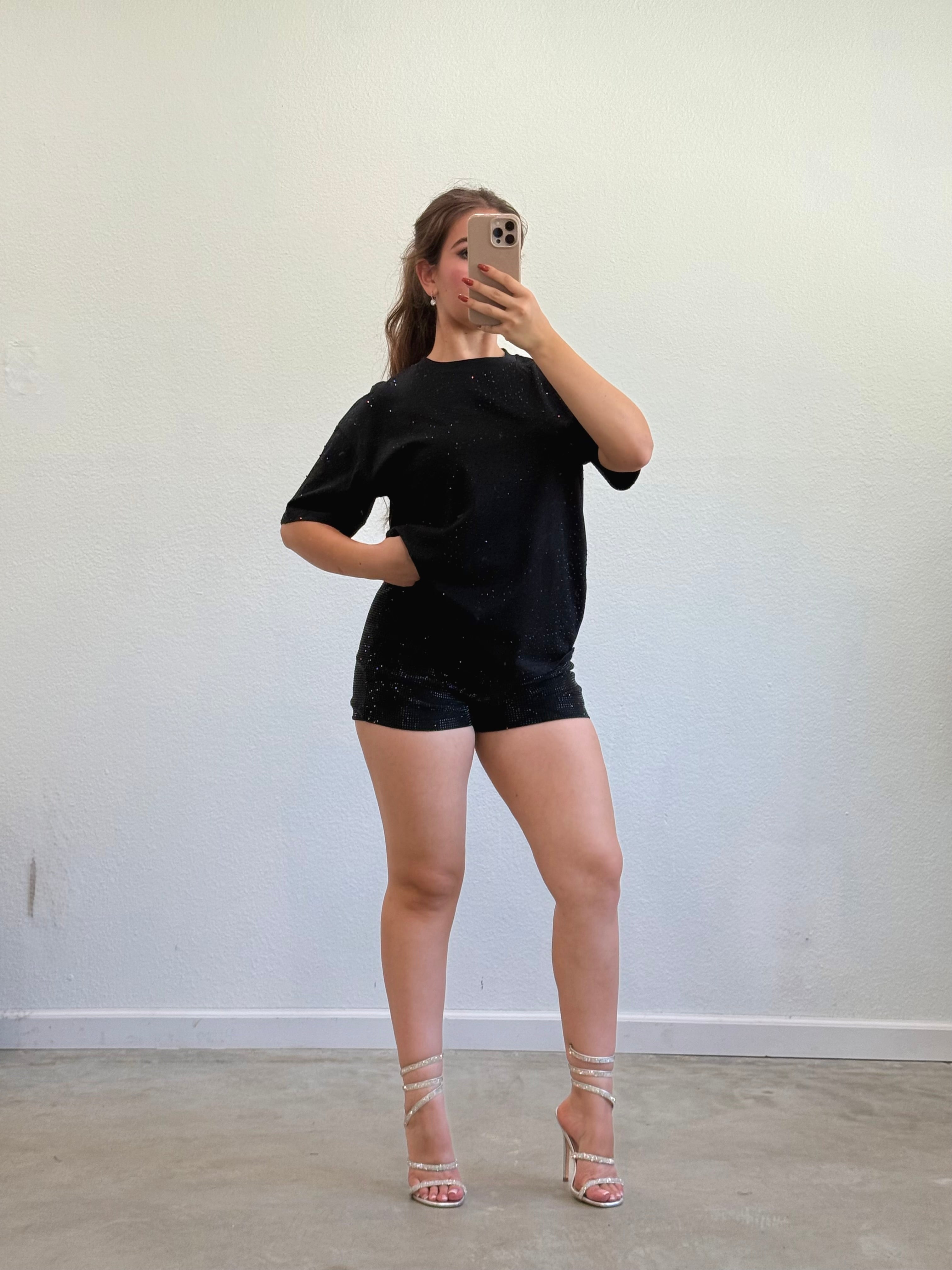 Zamira Rhinestone T-Shirt (Black)